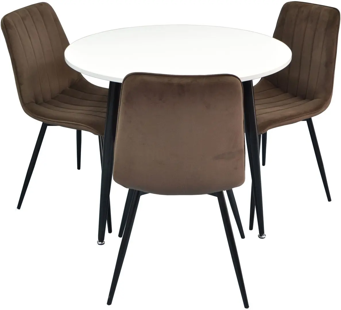 Set de sufragerie Evelin DT 404-3 + XR-154 B White/Brown (1+3)