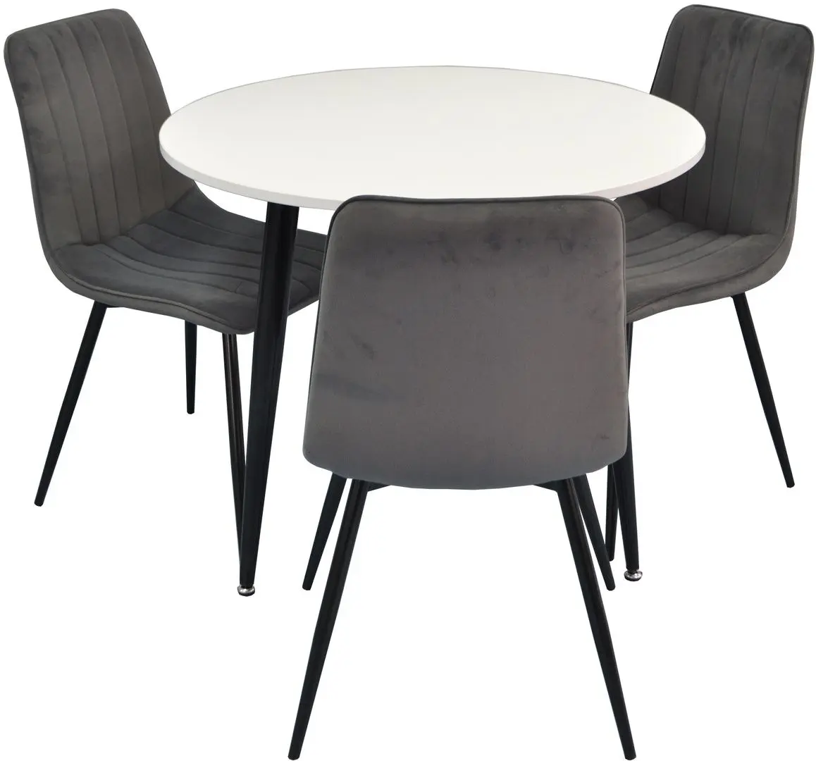 Обеденный набор Evelin DT 404-3 + XR-154 B White/Dark Grey (1+3)