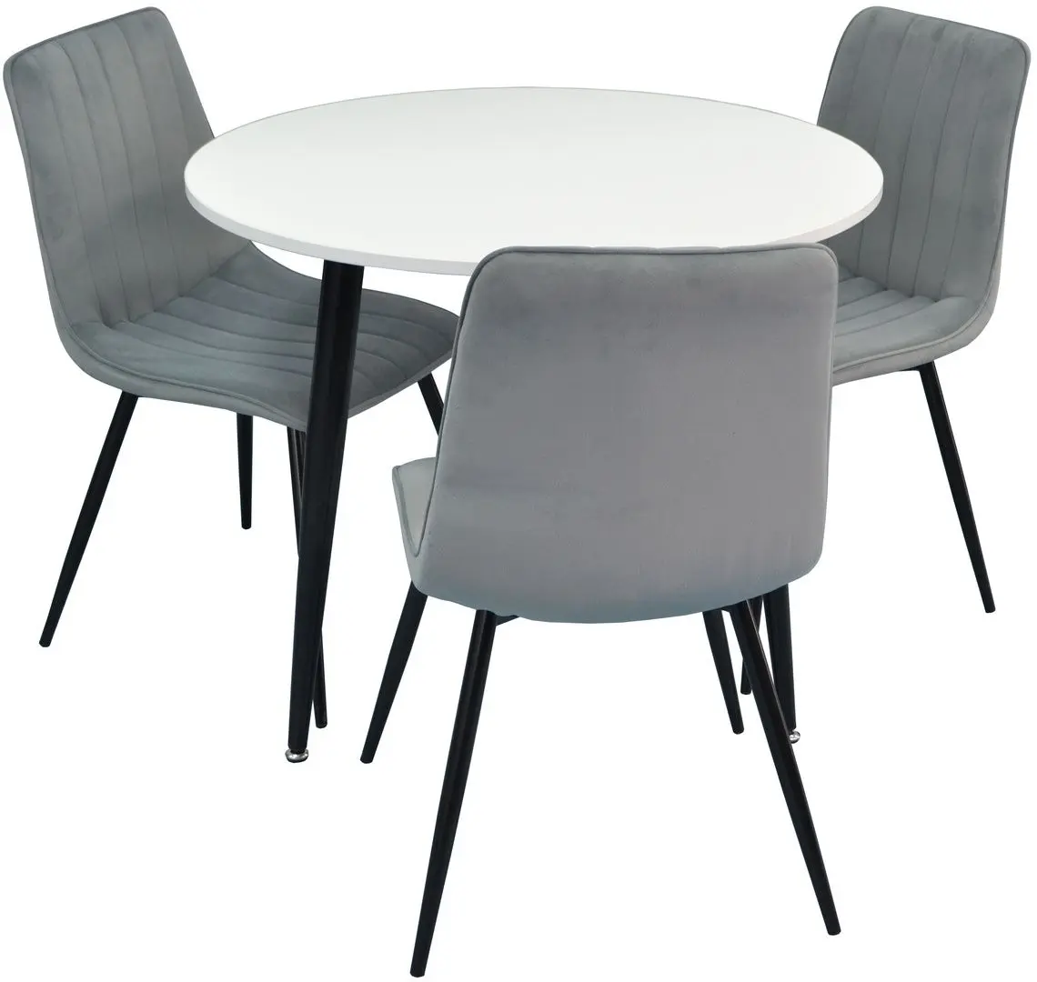 Обеденный набор Evelin DT 404-3 + XR-154 B White/Light Grey (1+3)