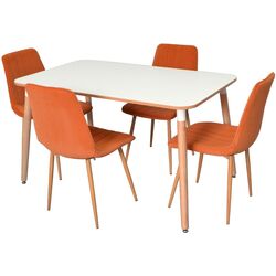 Set de sufragerie Evelin DT 405-1 + XR-154 W White/Orange (1+4)