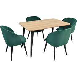 Set de sufragerie Evelin DT 405-2 + LC-618 B Wood/Green (1+4)