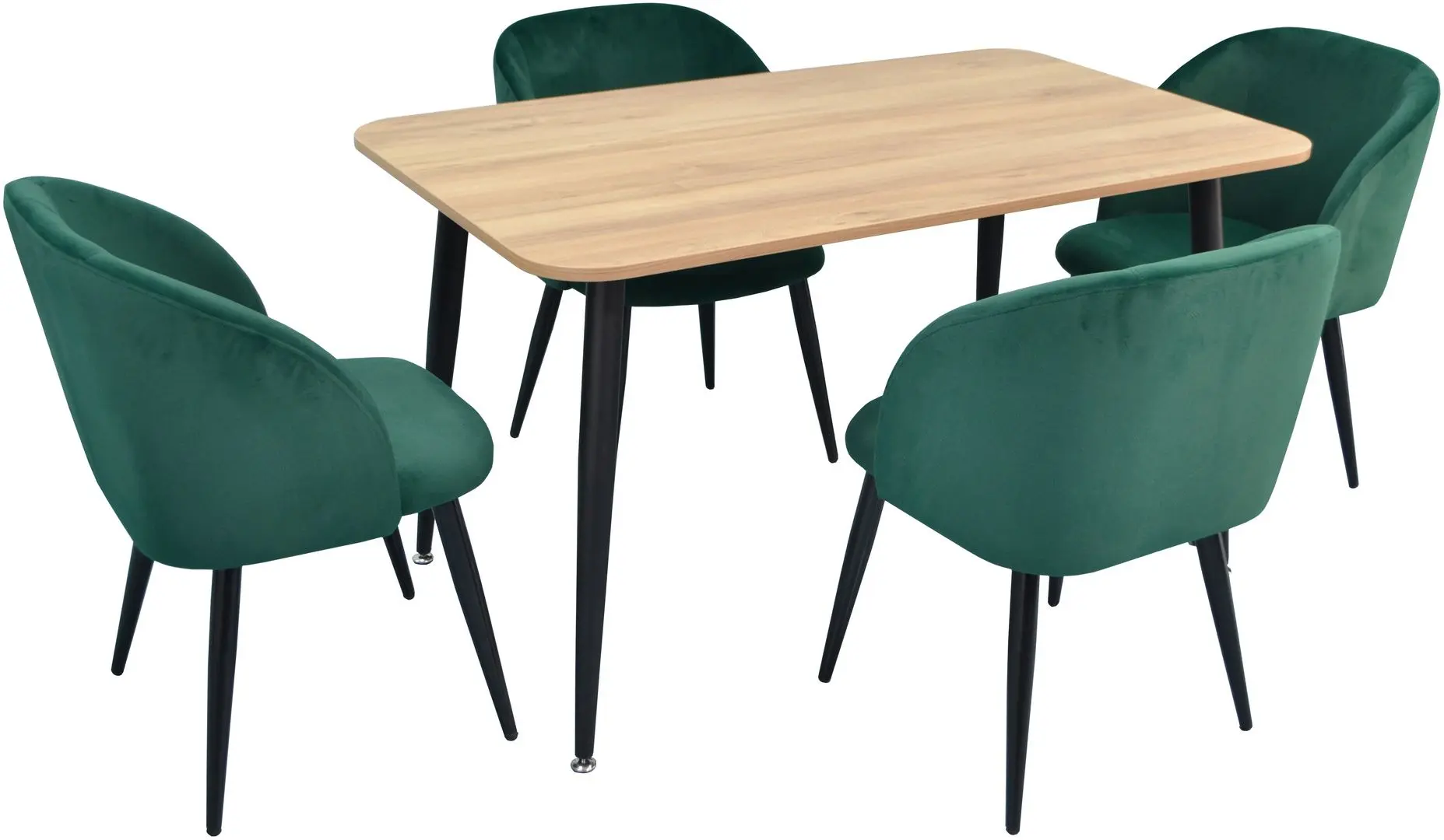 Set de sufragerie Evelin DT 405-2 + LC-618 B Wood/Green (1+4)