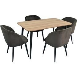 Set de sufragerie Evelin DT 405-2 + LC-618 B Wood/Grey (1+4)