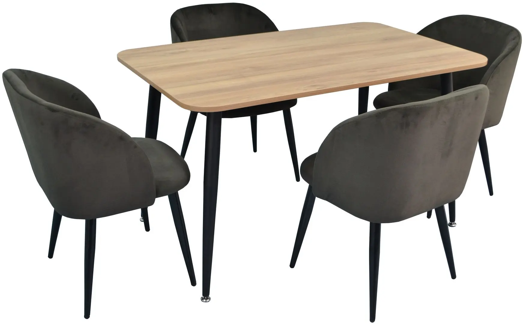 Set de sufragerie Evelin DT 405-2 + LC-618 B Wood/Grey (1+4)