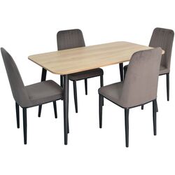 Set de sufragerie Evelin DT 405-2 + LC-619 B Wood/Grey (1+4)