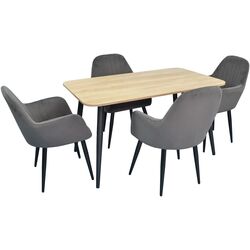 Set de sufragerie Evelin DT 405-2 + LC-621 B Wood/Grey (1+4)