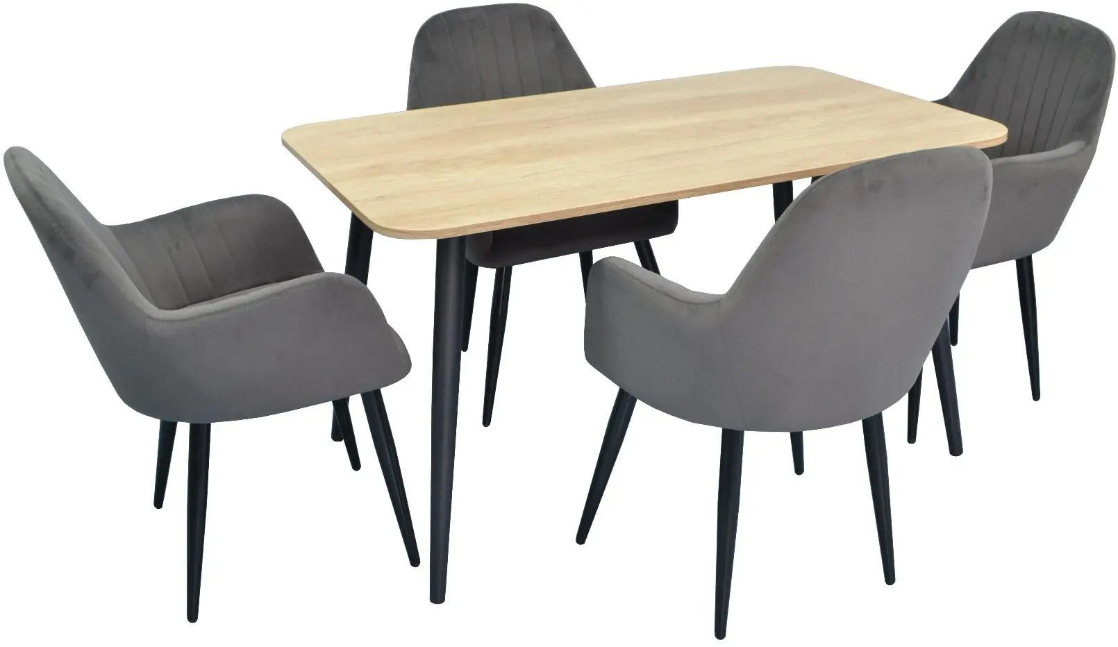 Set de sufragerie Evelin DT 405-2 + LC-621 B Wood/Grey (1+4)