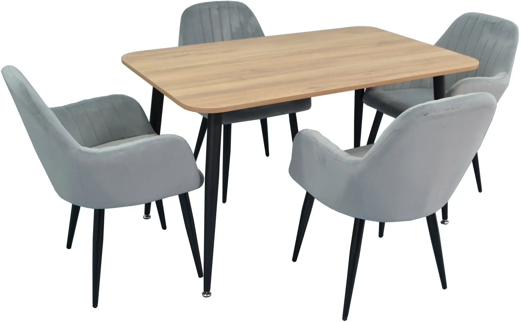 Set de sufragerie Evelin DT 405-2 + LC-621 B Wood/Light Grey (1+4)