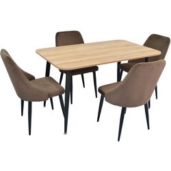 Set de sufragerie Evelin DT 405-2 + LC-640 B Wood/Brown (1+4)