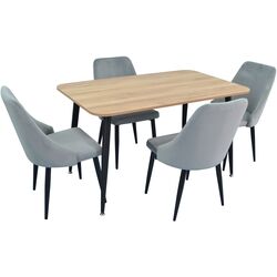 Set de sufragerie Evelin DT 405-2 + LC-640 B Wood/Light Grey (1+4)