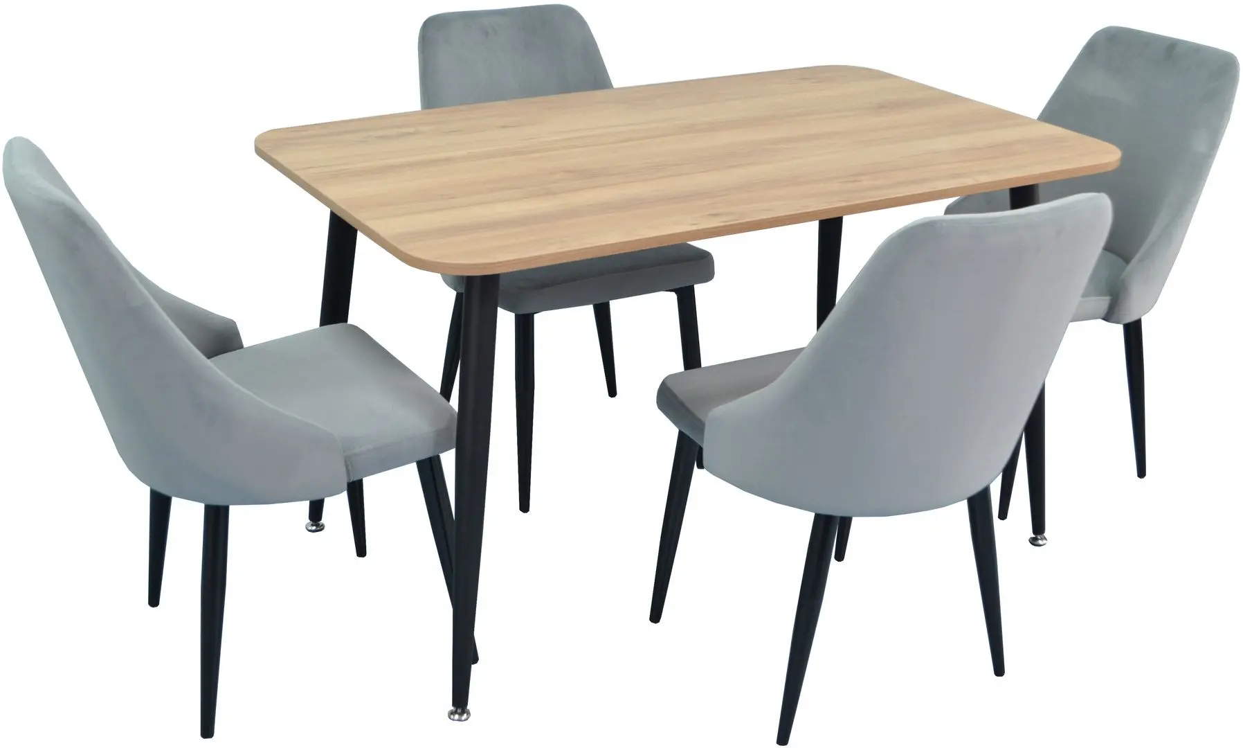 Обеденный набор Evelin DT 405-2 + LC-640 B Wood/Light Grey (1+4)