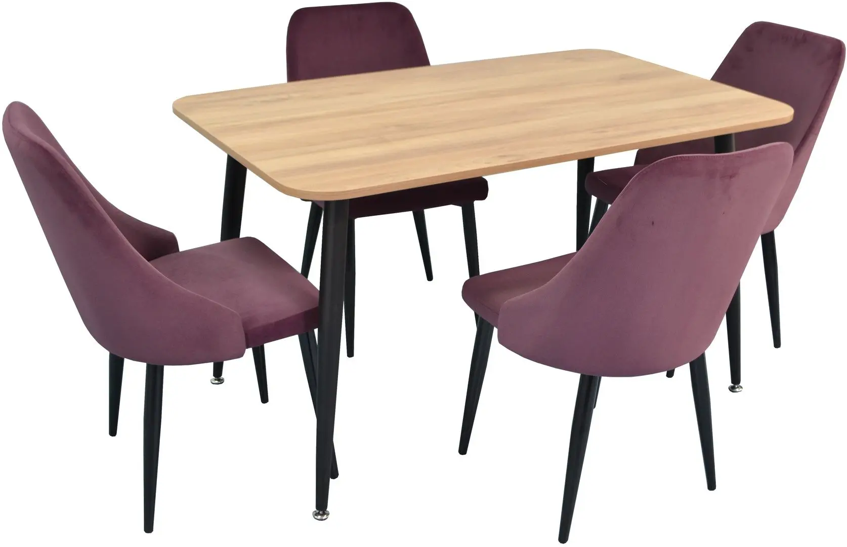 Set de sufragerie Evelin DT 405-2 + LC-640 B Wood/Lilac (1+4)