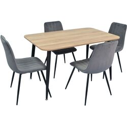 Set de sufragerie Evelin DT 405-2 + XR-154 B Wood/Dark Grey (1+4)