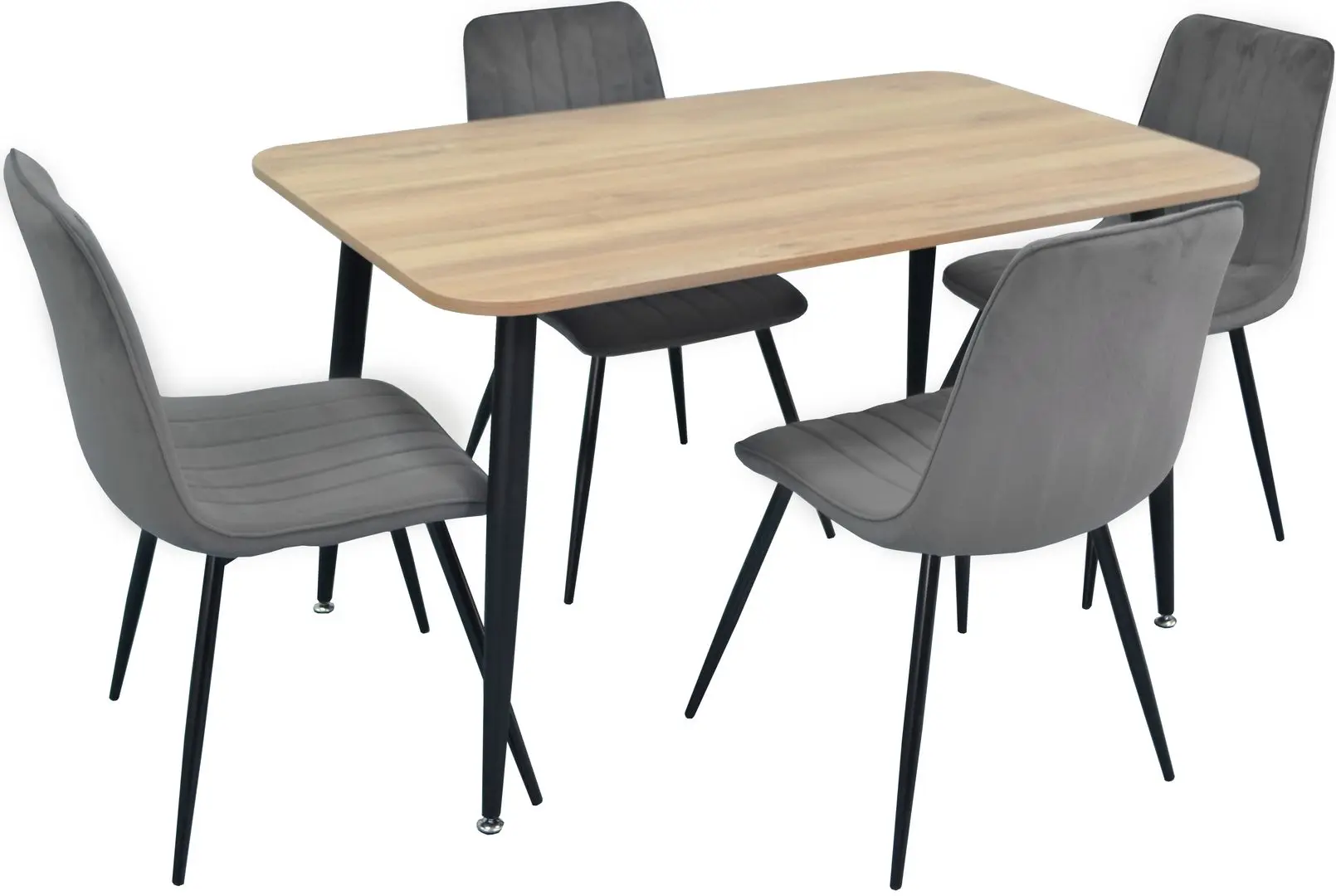 Set de sufragerie Evelin DT 405-2 + XR-154 B Wood/Grey (1+4)
