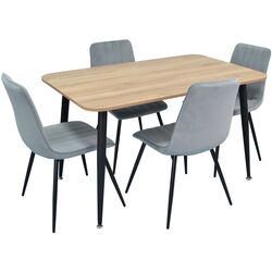 Set de sufragerie Evelin DT 405-2 + XR-154 B Wood/Light Grey (1+4)