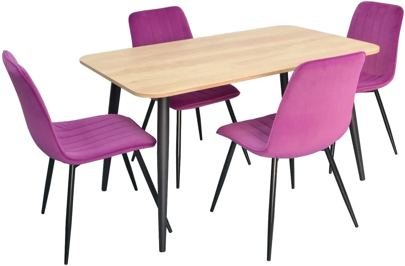 Set de sufragerie Evelin DT 405-2 + XR-154 B Wood/Lilac (1+4)