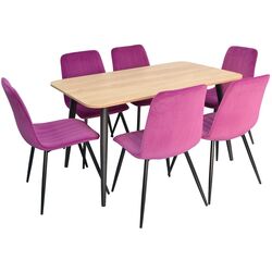 Set de sufragerie Evelin DT 405-2 + XR-154 B Wood/Lilac (1+6)