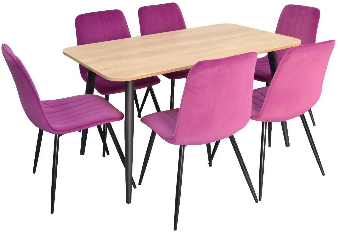 Set de sufragerie Evelin DT 405-2 + XR-154 B Wood/Lilac (1+6)