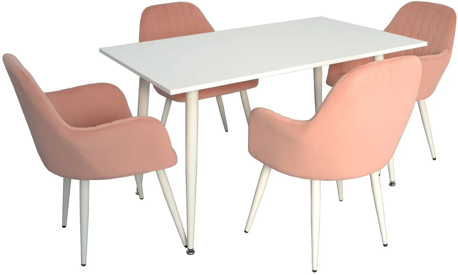 Set de sufragerie Evelin DT 405-3 + LC-621 Wh White/Pink (1+4)