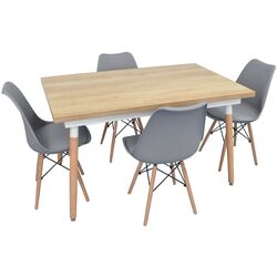 Set de sufragerie Evelin DT 433-2 + LC-001 W Wood/Grey (1+4)
