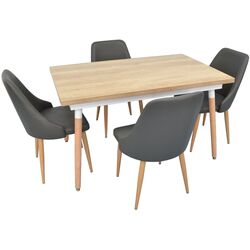 Set de sufragerie Evelin DT 433-2 + LC-640 Wood/Grey (1+4)