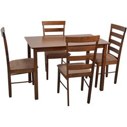 Set de sufragerie Evelin Gloria Burnish Oak/Brown (1+4)