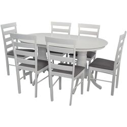 Set de sufragerie Evelin HV 24 V + Gloria White/Gray (1+6)