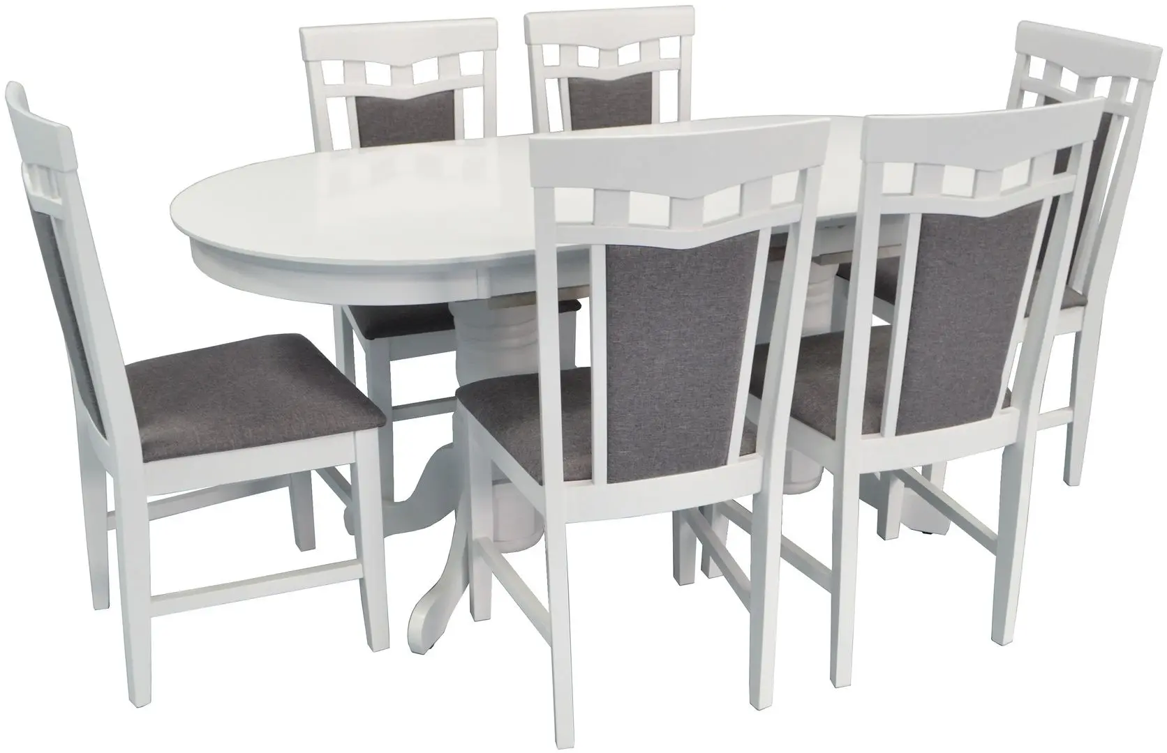 Set de sufragerie Evelin HV-31 N + Deepa-R White/Gray (1+6)