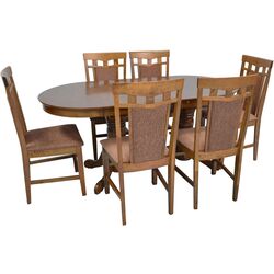 Set de sufragerie Evelin HV 31 N + Deepa-R Burnish Oak/Brown (1+6)