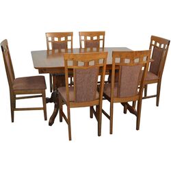 Set de sufragerie Evelin HV 32 V + Deepa-R Burnish Oak/Brown (1+6)