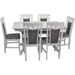 Set de sufragerie Evelin HV-32 V + Deepa-R White/Gray (1+6)