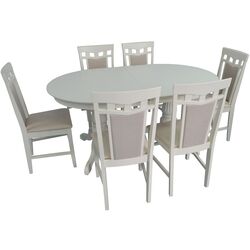 Set de sufragerie Evelin HV 33 V + Deepa-R Cream Light/Beige (1+6)