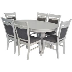 Set de sufragerie Evelin HV 33 V + HV-3167 White/Gray (1+6)