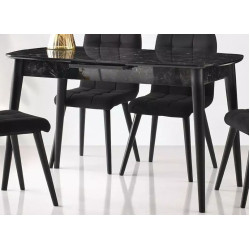 Set de sufragerie Fabrik Home Necoline Retro RM-1194 Aspect Marmura Neagra/Negru + Sunrise C-01 Gray/Beech (1+4) Thumb