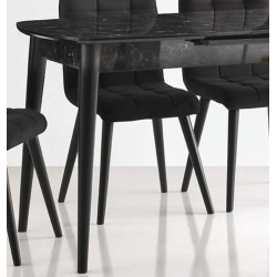 Set de sufragerie Fabrik Home Necoline Retro RM-1194 Aspect Marmura Neagra/Negru + Sunrise C-01 Gray/Beech (1+4) Thumb