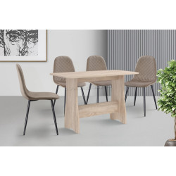 Set de sufragerie Fabrik Home Noroc №2 Sonoma Oak + Yasen DC 5010 Dark Brown/Black (1+4)