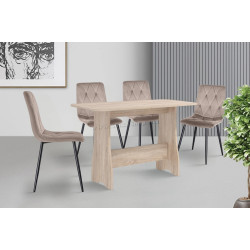 Set de sufragerie Fabrik Home Noroc №2 Sonoma Oak + Yasen DC 5012 Dark Brown/Black (1+4)