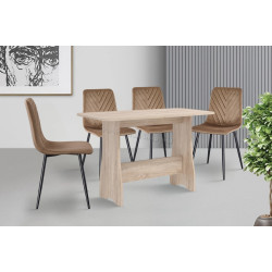 Set de sufragerie Fabrik Home Noroc №2 Sonoma Oak + Yasen DC 5012 S Golden Brown/Black (1+4)