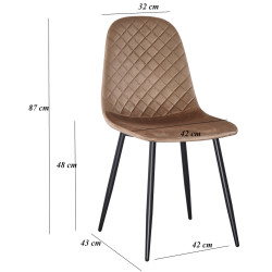 Обеденный набор Fabrik Home Noroc №2 Stone Walnut + Yasen DC 5010 Golden Brown/Black (1+4) Thumb