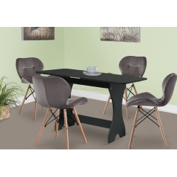 Set de sufragerie Fabrik Home Noroc Anthracite + Sunrise C-22 Gray/Beech (1+4)