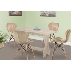 Set de sufragerie Fabrik Home Noroc Sonoma Oak + Sunrise C-22 Beige/Beech (1+4)