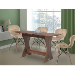 Set de sufragerie Fabrik Home Noroc Stone Walnut + Sunrise C-22 Beige/Beech (1+4)