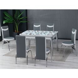 Обеденный набор Fabulous 0131 80x130cm 1+6 (Gray/White/Red)