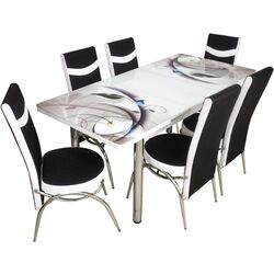 Обеденный набор Fabulous 0656 80/130 Black/White (1+6) Thumb