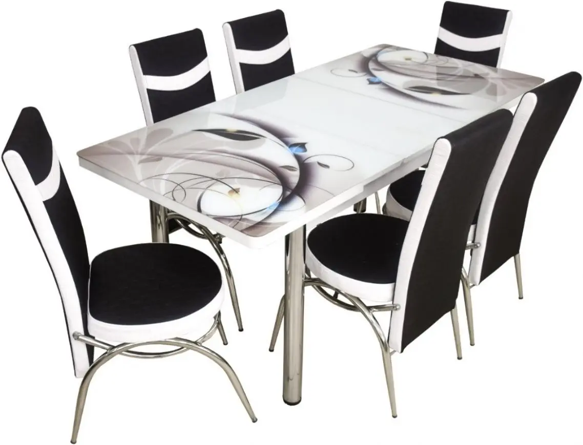 Обеденный набор Fabulous 0656 80/130 Black/White (1+6) - 3
