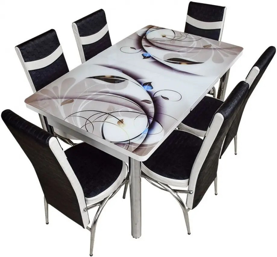 Обеденный набор Fabulous 0656 80/130 Black/White (1+6) - 2