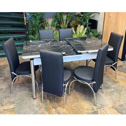 Set de sufragerie Fabulous 1144 80/130 Black Marble (1+6) Thumb