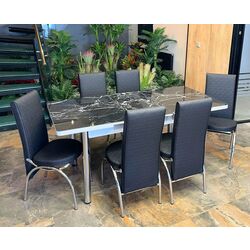 Set de sufragerie Fabulous 1144 80/130 Black Marble (1+6)