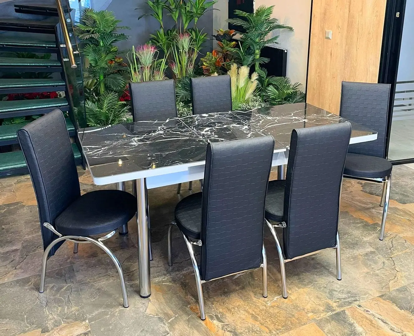 Set de sufragerie Fabulous 1144 80/130 Black Marble (1+6)