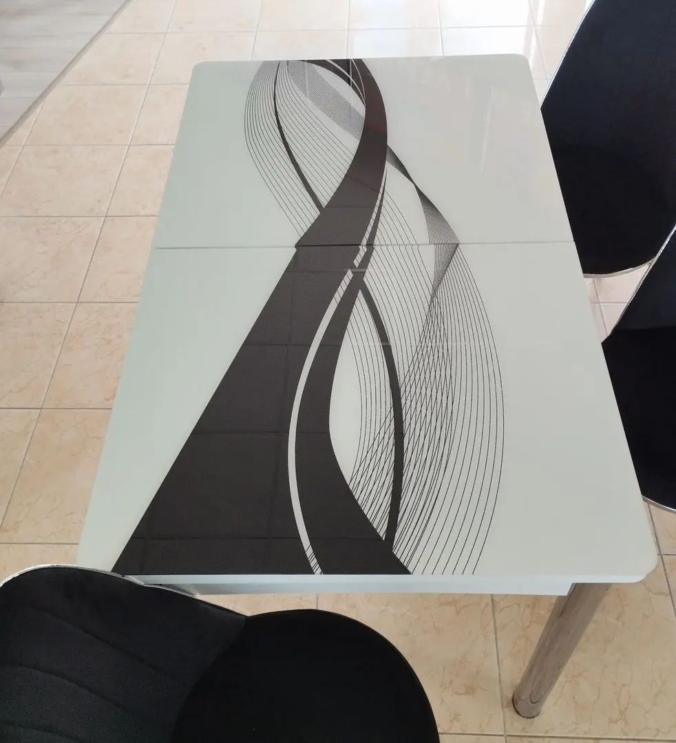 Set de sufragerie Fabulous 1216 80x130cm 1+6 (Black/White/Chrome) - 5